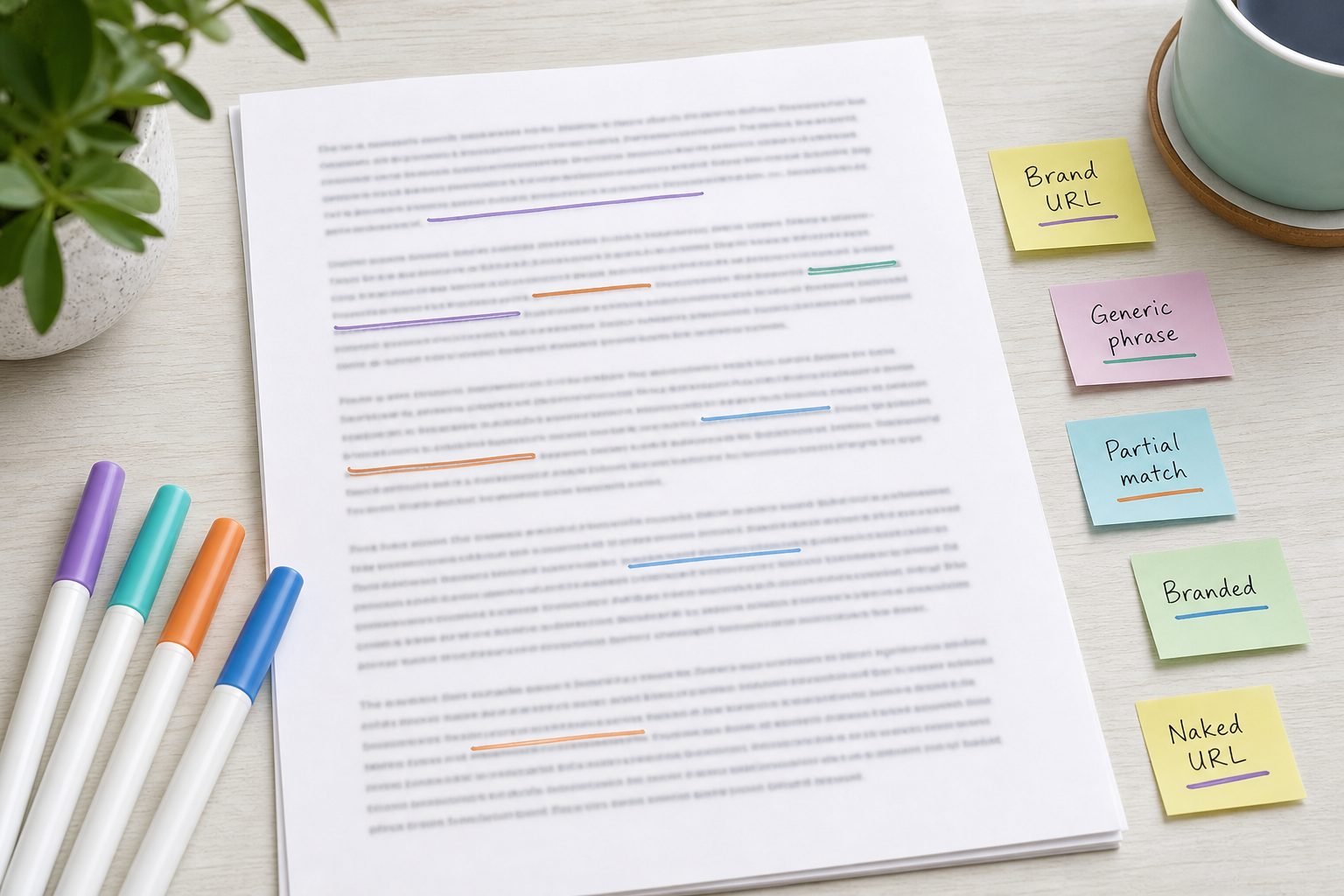 Planning a varied anchor mix in an editorial draft
